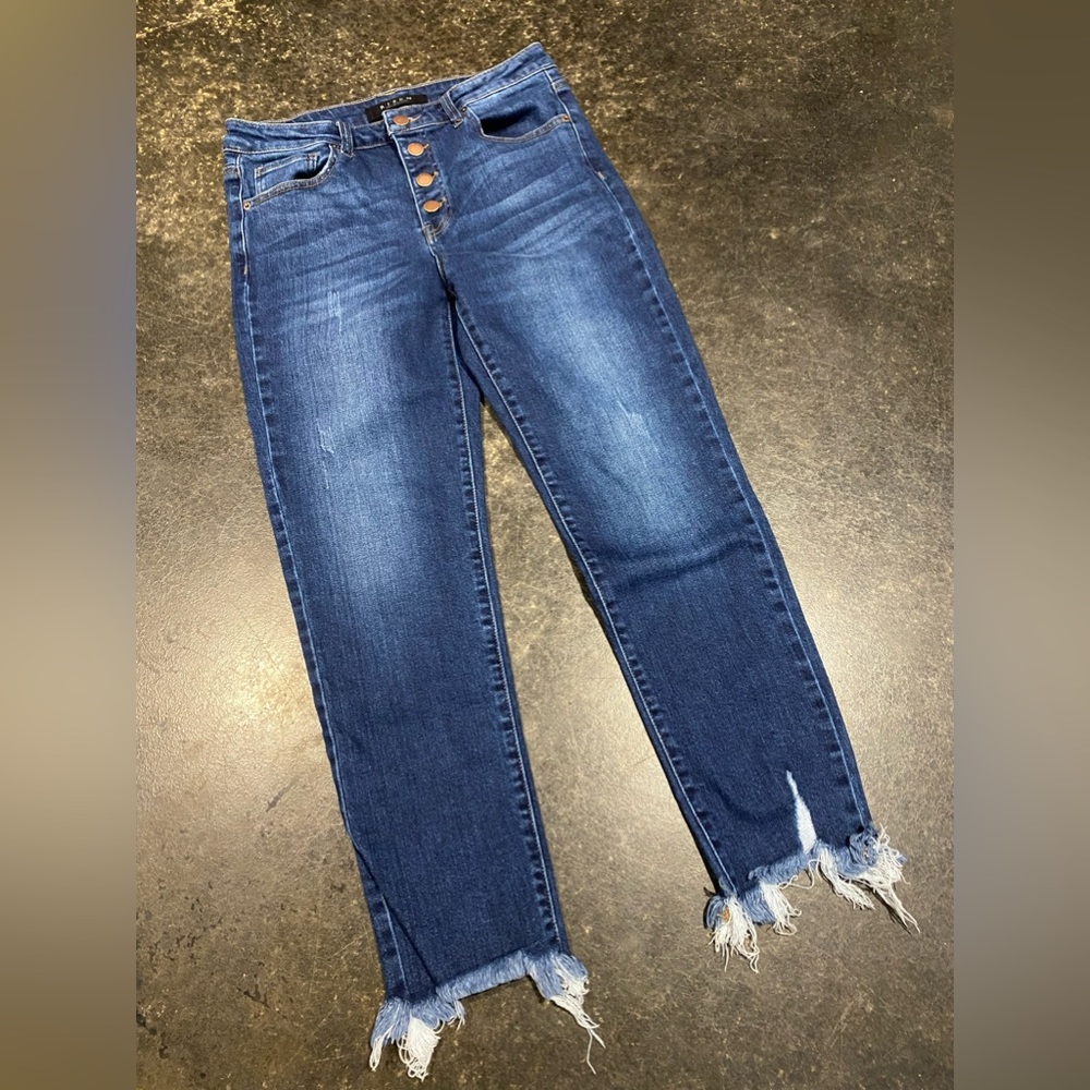 Risen Los Angeles Mid Rise Button Fly Skinny Jeans